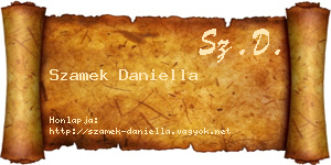 Szamek Daniella névjegykártya